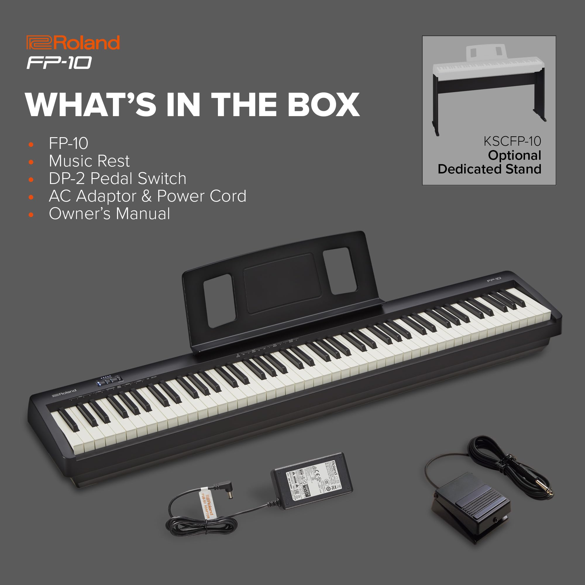 Roland FP-10, Czarny : Amazon.pl: Instrumenty muzyczne